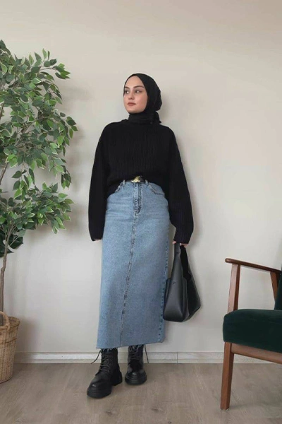 شومیز با دامن جین مناسب استایل کژوال و خیابانی